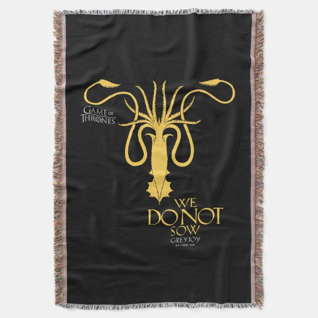 Cobertor Greyjoy Sigil - Nós Não Fazemos Sow (Frente Vertical)