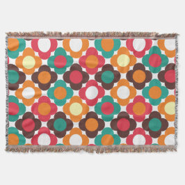 Cobertor Groovy 70s Retro Flower Pattern | Bold Boho Floral