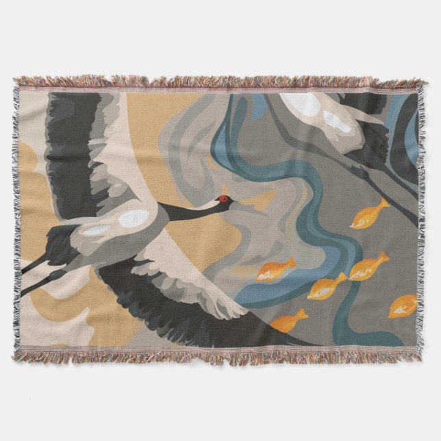 Cobertor Gruas Em Curso Sobre O Rio (Frente)