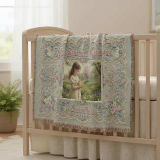 Cobertor Guardião da Bondade da Primavera com Faux‑Embroide
