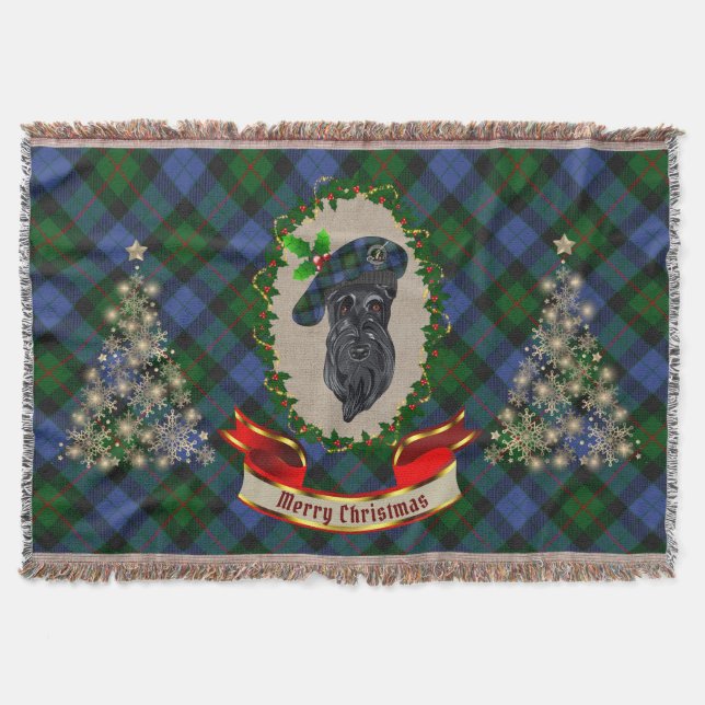 Cobertor Gunn Scottie Dog Christmas Throw (Frente)