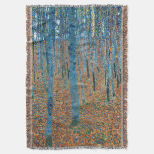 Cobertor Gustav Klimt Floresta de Faia Arte Fino Vintage