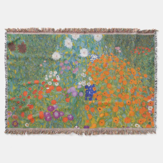 Cobertor Gustav Klimt Flower Garden Cottage Nature (Frente)