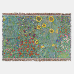 Cobertor Gustav Klimt - Jardim Rural com Girassóis