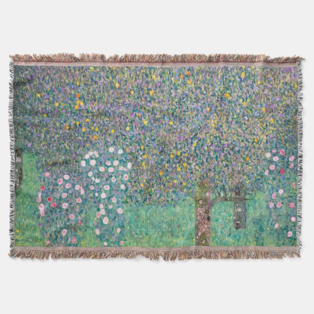 Cobertor Gustav Klimt - Rosebushes debaixo das Árvores (Frente)