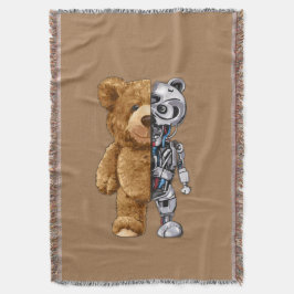 Cobertor Half Bear Half Robot