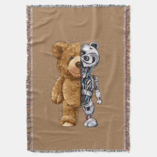 Cobertor Half Bear Half Robot