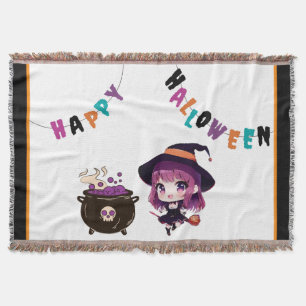 Cobertor Halloween/bruxa/outono/outubro