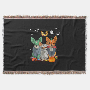 Cobertor Halloween Chihuahua Dog Witch Gift Dachshund