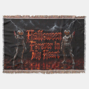 Cobertor Halloween Para Sempre No Meu Coração Abóbora Gótic