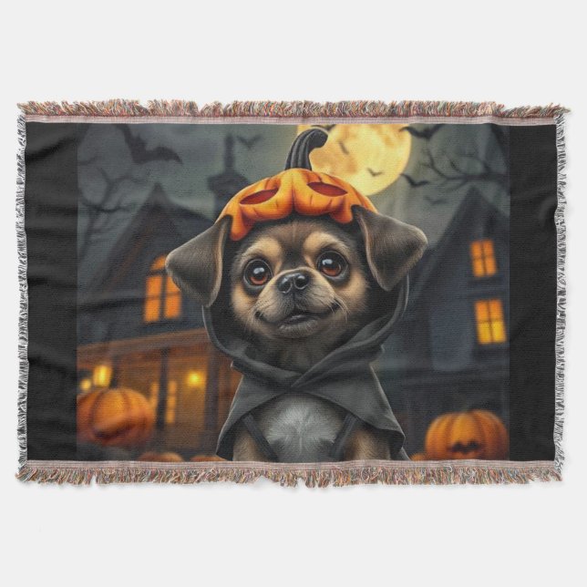 Cobertor Halloween Pet Blanket 🎃 Folha de Cozy (Frente)