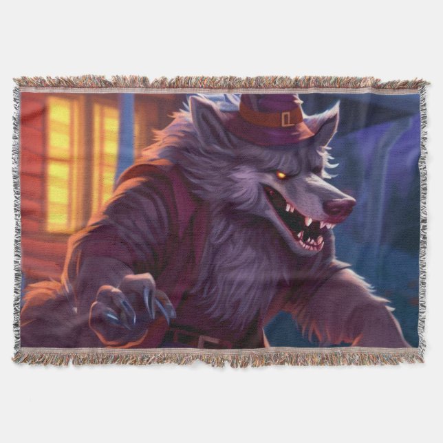 Cobertor Halloween/werewolf/outono/outono (Frente)