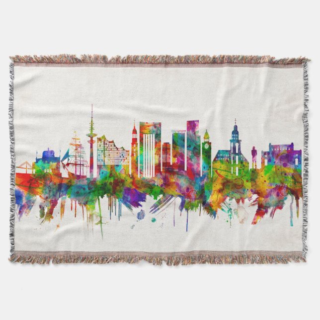 Cobertor Hamburg Germany Skyline (Frente)