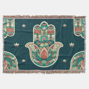Cobertor Hamsa Hamsah Mão Judaica Marroquina
