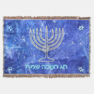 Cobertor Hanukkah Snowstorm Menorah