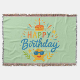 Cobertor Happy Birthday | Cute Sunshine Throw Blanket