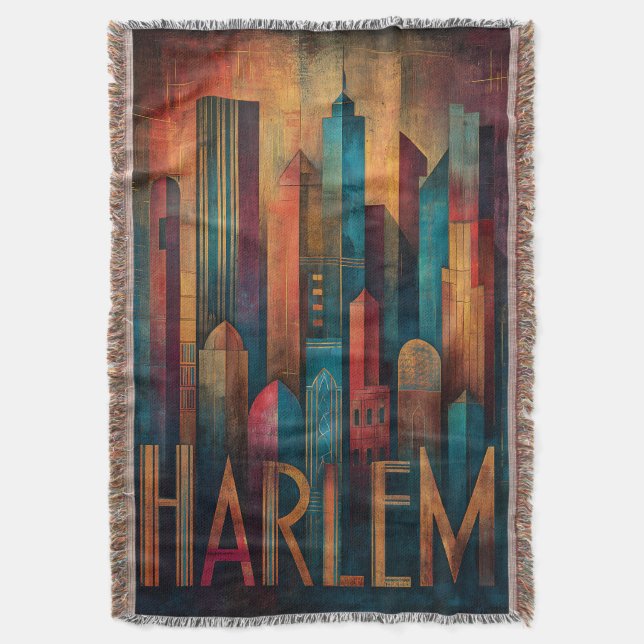 Cobertor Harlem Renaissance Art Deco (Frente Vertical)