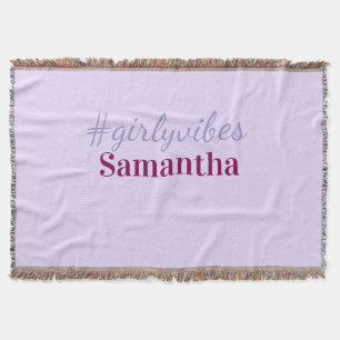 Cobertor hashtag Girlyvibes roxo claro rosa vibrações femin