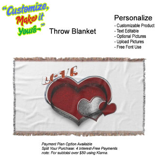 Cobertor Heart Magic Love Red Silver White Background 2 