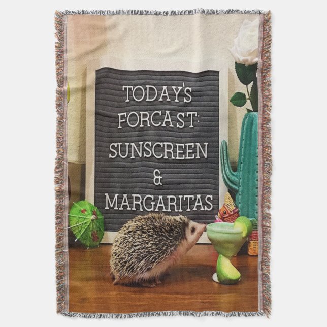 Cobertor Hedgehog Sunscreen e Margaritas (Frente Vertical)