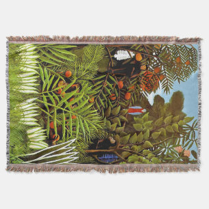 Cobertor Henri Rousseau - Paisagem Exótica Arte da Selva