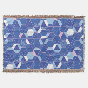 Cobertor Hexágonos, triângulos: padrão de abstrato geométri