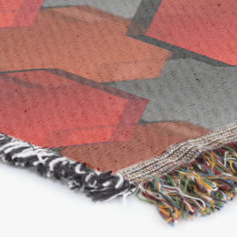 Cobertor Hexágonos vermelhos sobrepostos e "estrela cinza"