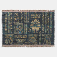 Hieroglyphs e deidades egípcios - olmo e ouro