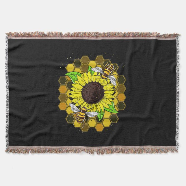 Cobertor Hippie Sunflower Bees (Frente)