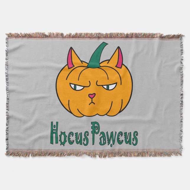 Cobertor Hocus pawcus Halloween abóbora gengibre magia (Frente)