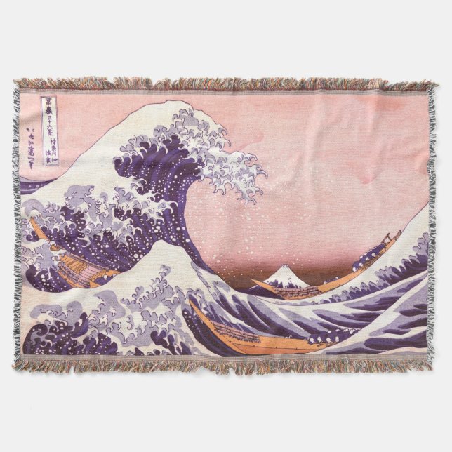 Cobertor hokusai - A onda do excelente (Frente)