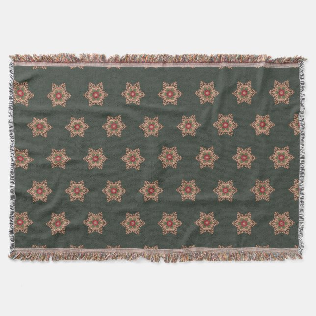 Cobertor Holly Star Holiday Throw Blanket Verde (Frente)