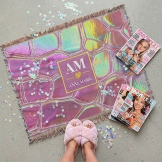 Cobertor Holographic pink y2k aesthetic metallic cyber chic