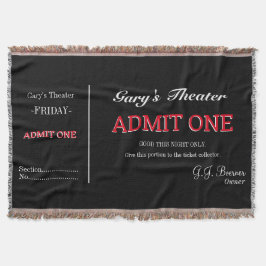 Cobertor Home Movie Theater TV Room Ticket Blanket Throw