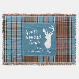 Cobertor Home Sweet Home Tartan Anderson Xadrez Personaliza