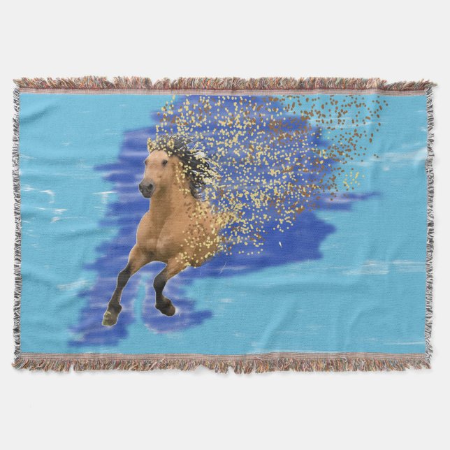 Cobertor Horse in Motion Abstract Digital Art Throw Blanket (Frente)