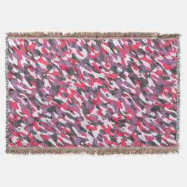 Cobertor Hot pink, purple and black camo abstract