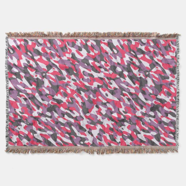 Cobertor Hot pink, purple and black camo abstract (Frente)