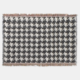 Cobertor Houndstooth Black White Pattern
