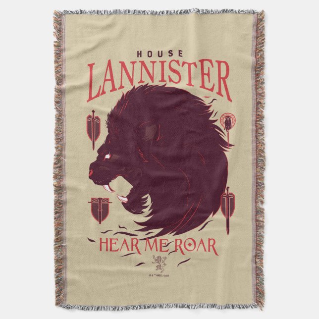 Cobertor House Lannister - Ouça-me Roar (Frente Vertical)
