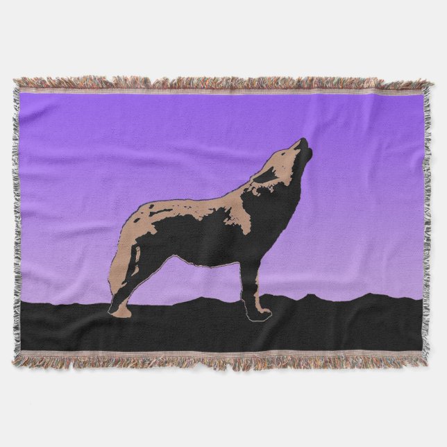 Cobertor Howling Wolf at Sunset - Arte original sobre a vid (Frente)
