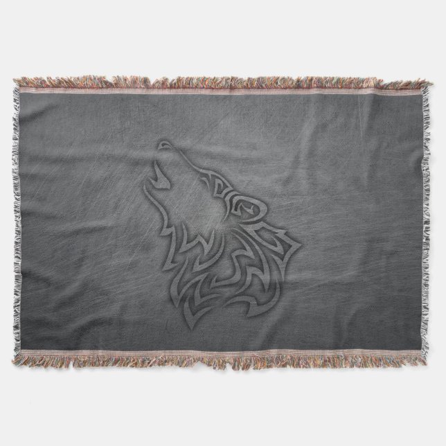 Cobertor Howling Wolf Tribal Steel (Frente)