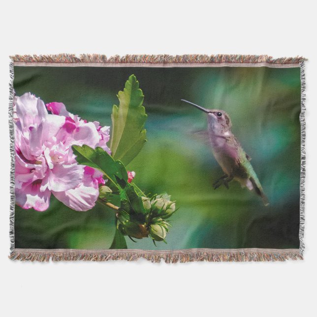Cobertor Hummingbird com garganta de rubi - Fotografia orig (Frente)