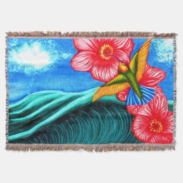 Cobertor Hummingbird Ocean (Frente)