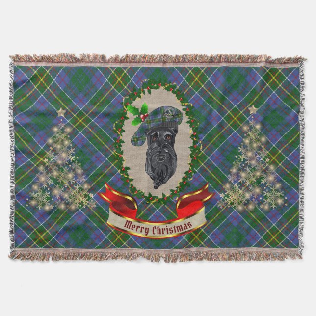 Cobertor Hunter Scottie Dog Christmas Blanket (Frente)