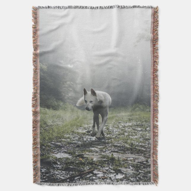 Cobertor Husky Siberiano Branco (Frente Vertical)