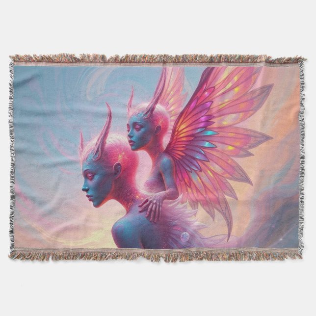 Cobertor Hüterinnen des Himmels – Elara & Vireya (Frente)