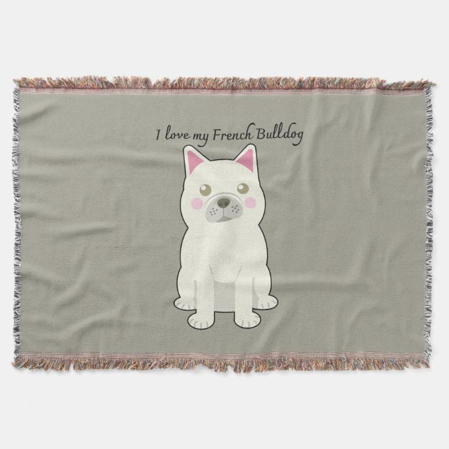 Cobertor I Love my French Bulldog (Frente)