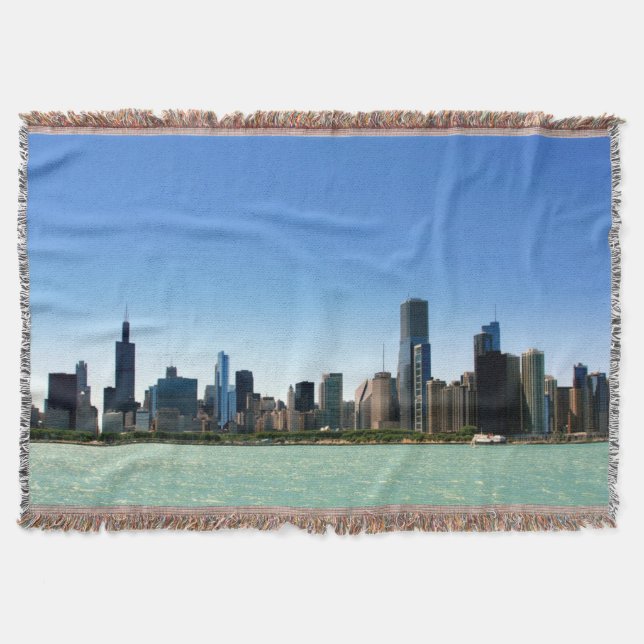 Cobertor Ideia da skyline de Chicago pelo Lago Michigan (Frente)