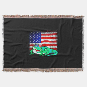 Cobertor Iguana com bandeira da América
